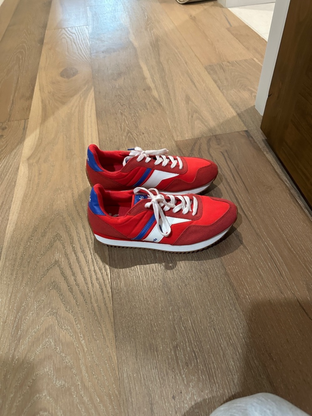 Keds Women's Red Sneakers with Blue & White Accents